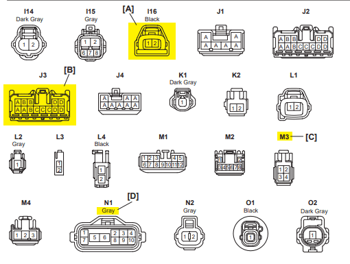 Toyota connector part numbers