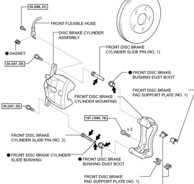 2010 Toyota Corolla brake system