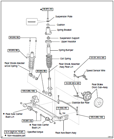 2004 Toyota Corolla rear suspension diagram